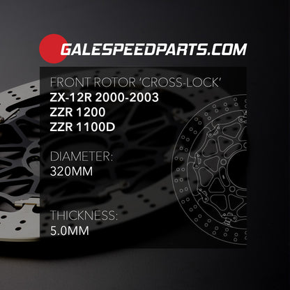 Floating "cross lock" front rotor - Kawasaki