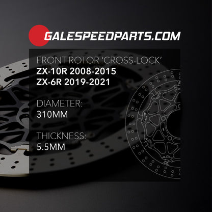 Floating "cross lock" front rotor - Kawasaki