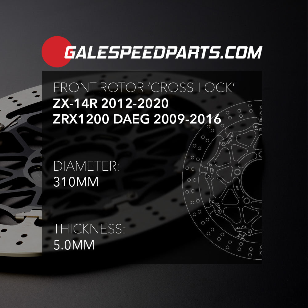 Floating "cross lock" front rotor - Kawasaki