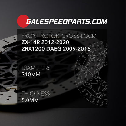 Floating "cross lock" front rotor - Kawasaki