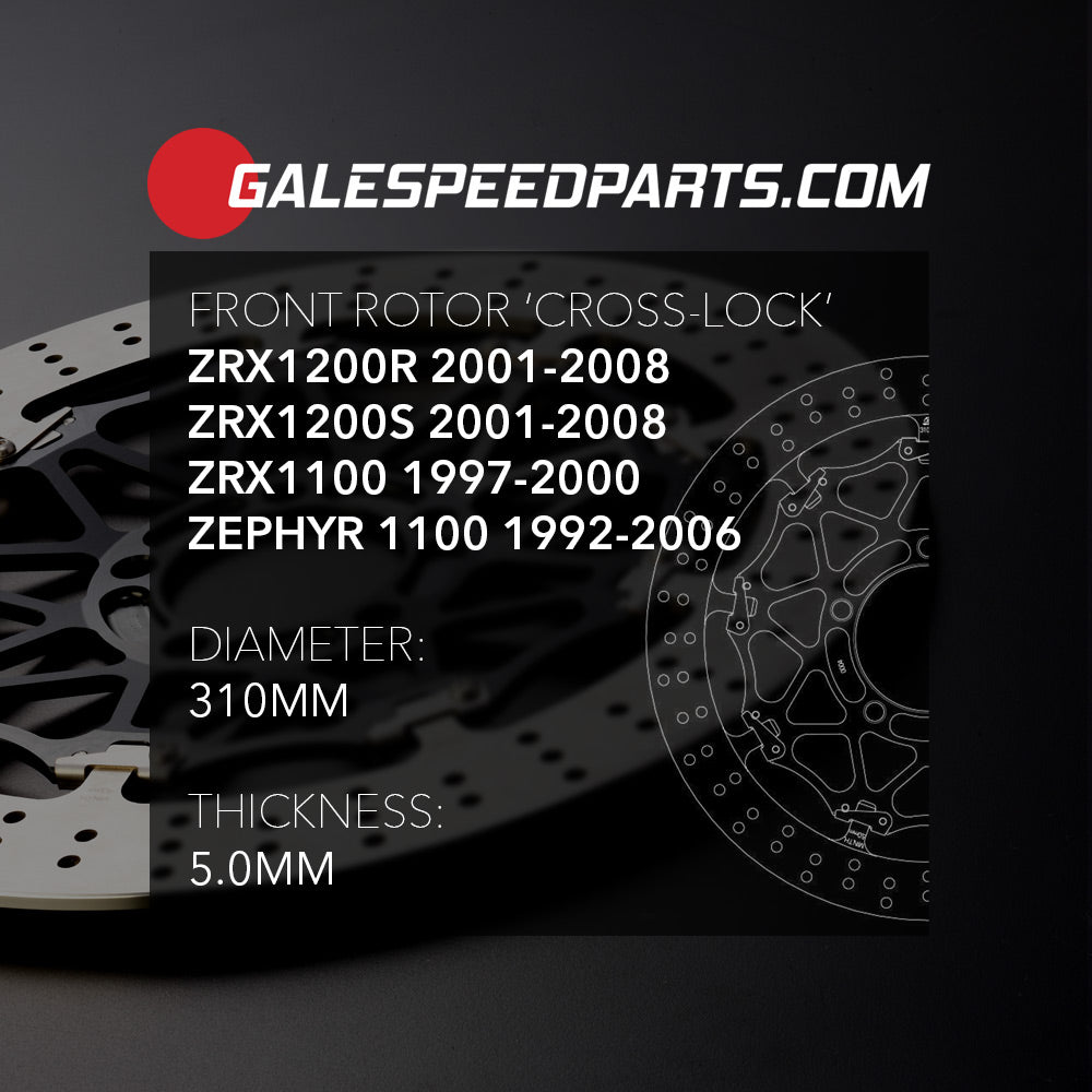 Floating "cross lock" front rotor - Kawasaki