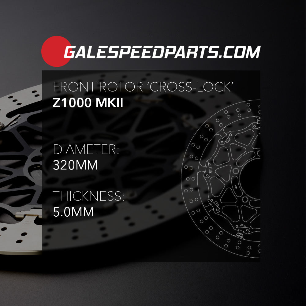 Floating "cross lock" front rotor - Kawasaki