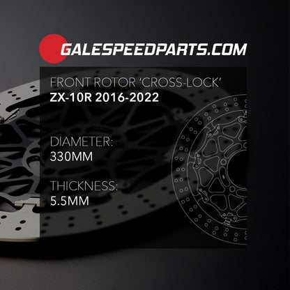 Floating "cross lock" front rotor - Kawasaki