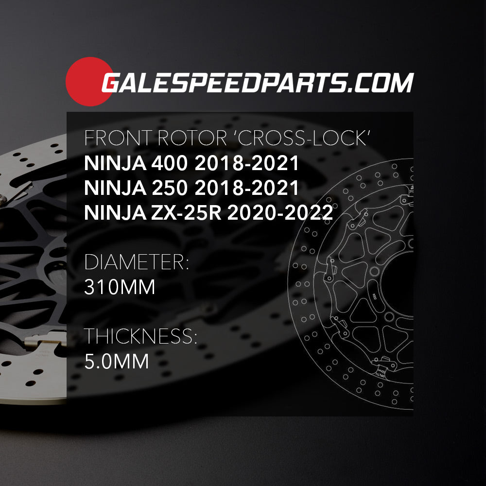 Floating "cross lock" front rotor - Kawasaki